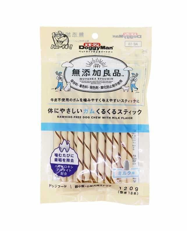 Doggyman-Hayashi-Natural-high-quality-body-friendly-gum-Kurukuru-Stick-120g-standard-18-sticks-Premium-Japanese-Dog-Treats4976555823998