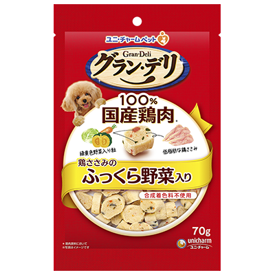 Unicharm-Grandeli-Healthy-Dog-Treats-Todays-Reward-Chicken-Fillet-with-Plump-Vegetables-70g-Premium-Japanese-Dog-Treats4520699603765